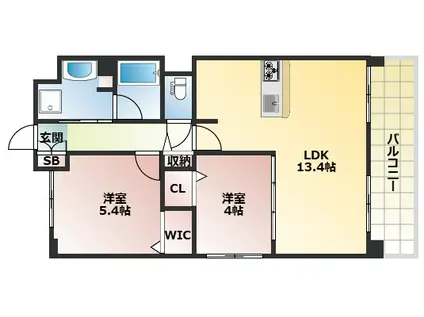 アクアプリータIII(2LDK/1階)の間取り写真