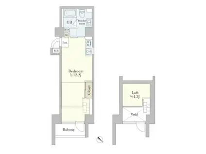 TALIESIN CY(ワンルーム/4階)の間取り写真