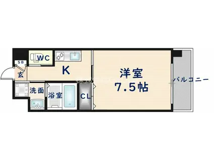 GRAN DUE永和駅前(1K/8階)の間取り写真