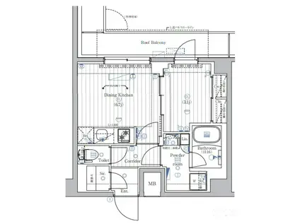 PREMIUM CUBE 西荻窪MO(1DK/6階)の間取り写真