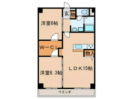 シティハイツ武庫之荘(2LDK/2階)の間取り写真
