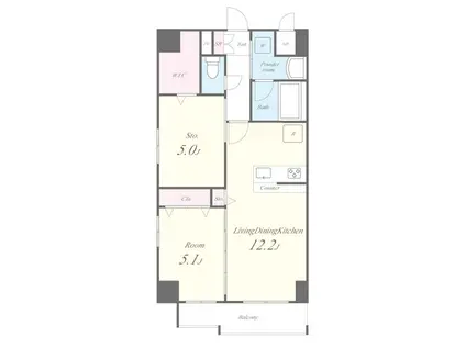 トランキーユ浅草(1SLDK/7階)の間取り写真
