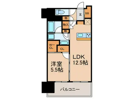 グランドシティタワー池袋(1LDK/6階)の間取り写真