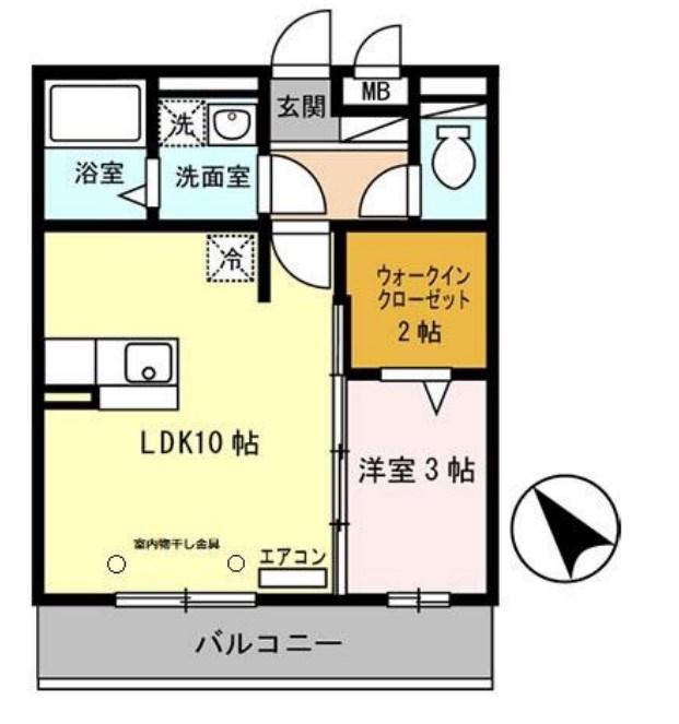 グレイシャス(1LDK/3階)の間取り写真