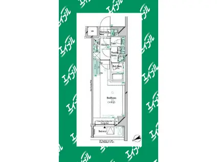 ガリシアレジデンス松陰神社(1K/4階)の間取り写真