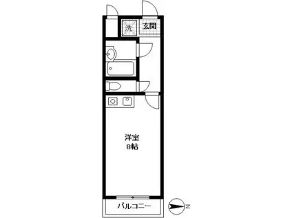 ポンデロッサ鶴見II(ワンルーム/1階)の間取り写真