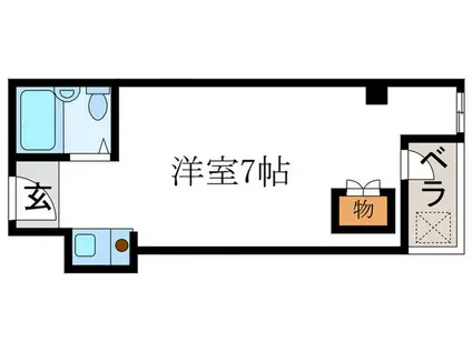 ミストラル聖護院(ワンルーム/2階)の間取り写真