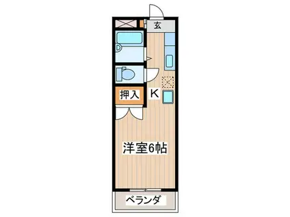 サンリーブ殿ヶ谷(1K/4階)の間取り写真