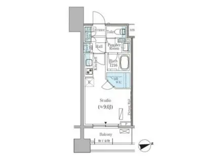 パークアクシス御茶ノ水ヒルトップ(ワンルーム/12階)の間取り写真