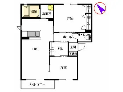 ステラコート  A棟(2LDK/2階)の間取り写真