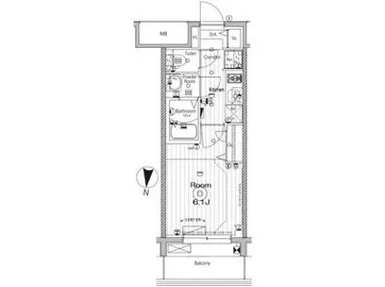 メイクス矢場町(1K/8階)の間取り写真