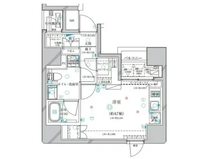 ディアレイシャス錦糸町(1K/4階)の間取り写真