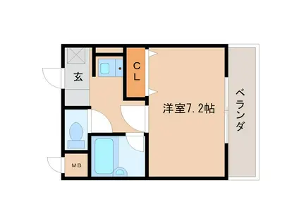 ハイツフルブルームⅡ(1K/1階)の間取り写真