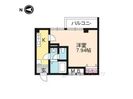 クオリカ紫竹(1K/5階)の間取り写真