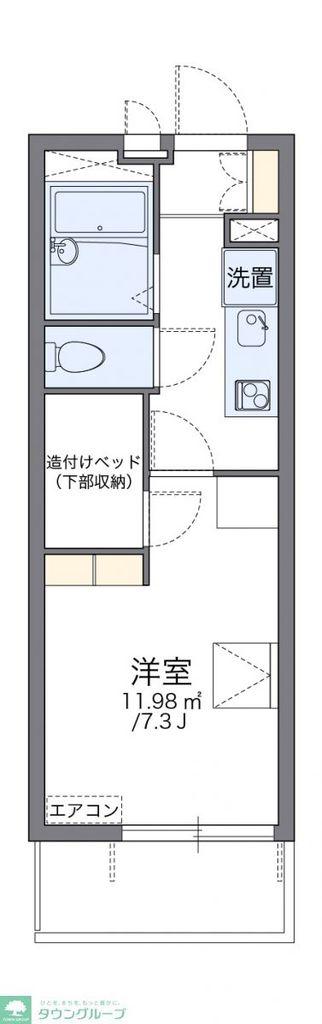 レオパレスドリームウィング(1K/1階)の間取り写真