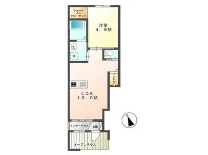 リバレイン(1LDK/1階)の間取り写真