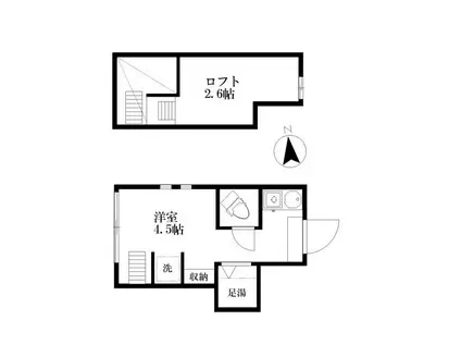 アーバンプレイス市ヶ谷加賀町(ワンルーム/2階)の間取り写真