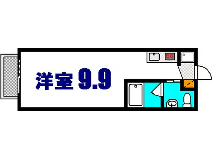 ニホコーポラスII(1K/2階)の間取り写真