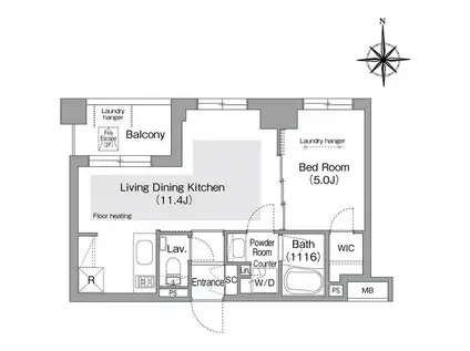 コンフォリア・リヴ文京護国寺(1LDK/3階)の間取り写真