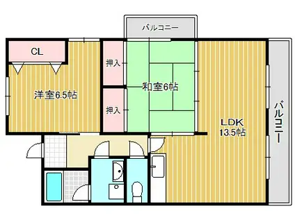 ロイヤルコーポヤス(2LDK/3階)の間取り写真