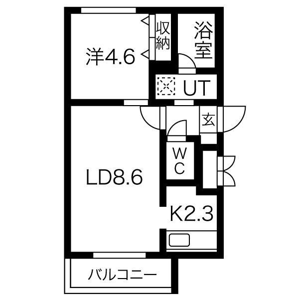 メイユール18(1LDK/2階)の間取り写真