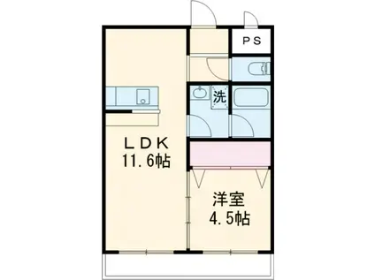 ASSET春日II(1LDK/1階)の間取り写真