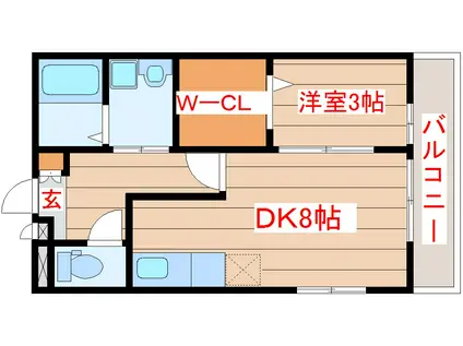 カナディアンコート平成(1LDK/1階)の間取り写真