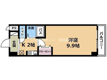 ベルエポック(1K/3階)の間取り写真