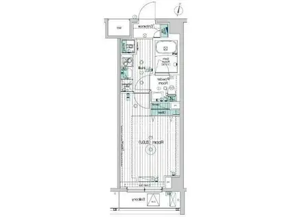 ベルグレードOZ(1K/5階)の間取り写真