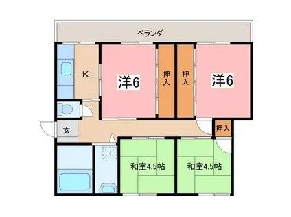 エスパース(4K/2階)の間取り写真