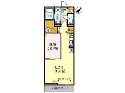 グランチェスタ浦和美園(1LDK/1階)の間取り写真