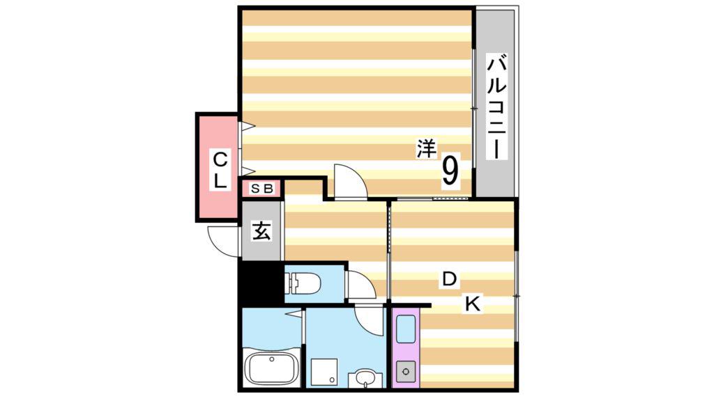 エスポワール21(1DK/3階)の間取り写真