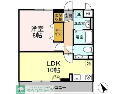 ロイヤルパレス市川(1LDK/2階)の間取り写真