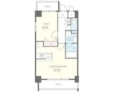 ヴォヤージュ(1LDK/2階)の間取り写真