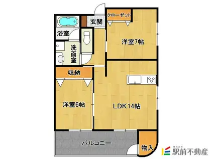 こすもすレジデンス(2LDK/5階)の間取り写真