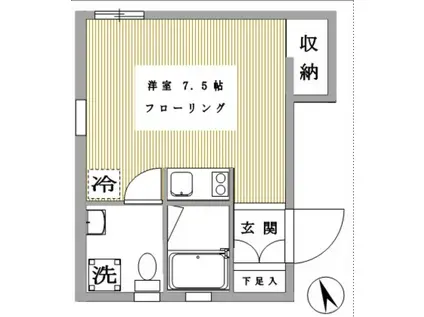 アプローズ落合(ワンルーム/1階)の間取り写真