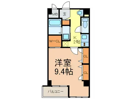 ドルフィン千種(1K/1階)の間取り写真