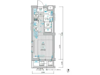 ベルグレード吉野町(ワンルーム/2階)の間取り写真