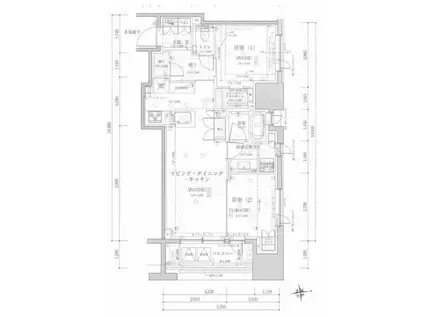 クラッシィハウス神田錦町904(2LDK/9階)の間取り写真
