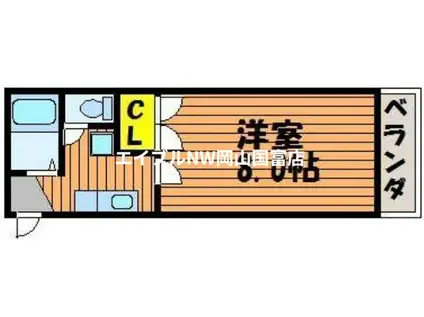 エトワール津高(1K/4階)の間取り写真