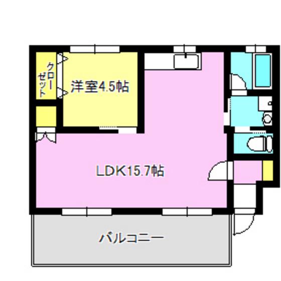 シティーハウス(1LDK/2階)の間取り写真