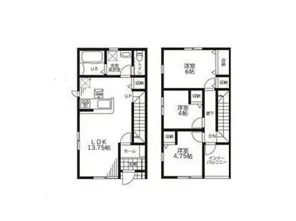 リーブルファイン江吉良1号棟(3LDK/1階)の間取り写真
