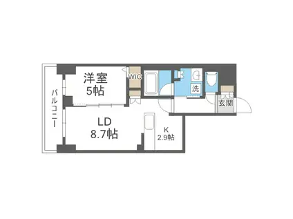 ジュノール札幌植物園(1LDK/8階)の間取り写真