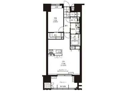 ニューガイア大分駅前NO.63(1LDK/3階)の間取り写真