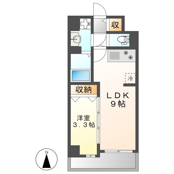 プレサンス名駅南エディフィス(1LDK/14階)の間取り写真