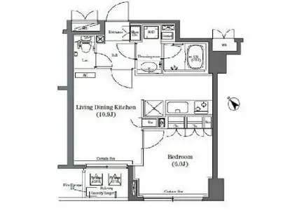 コンフォリア日本橋(1LDK/3階)の間取り写真