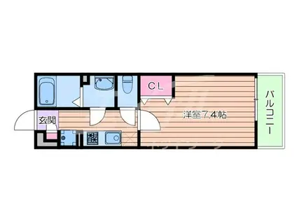 リブリ・茨木春日II(1K/3階)の間取り写真