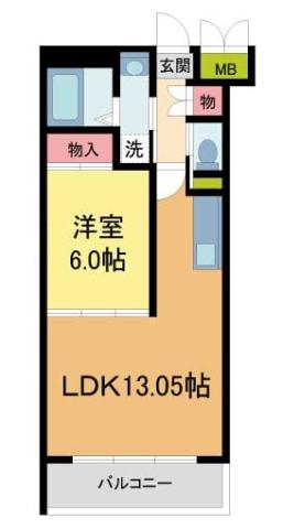 プレジオ西宮今津(1LDK/4階)の間取り写真