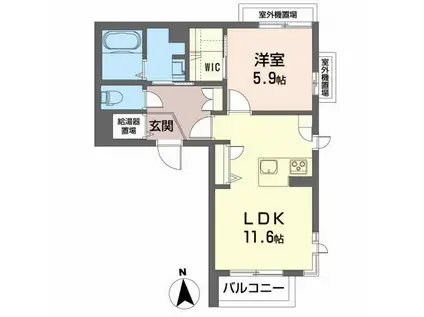 シャーメゾンHALE(1LDK/2階)の間取り写真