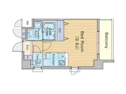 KDXレジデンス豊中南(ワンルーム/9階)の間取り写真